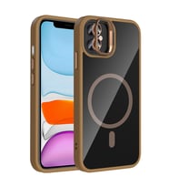 Apple iPhone 11 Uyumlu Kılıf Standlı ve Kamera Lens Hediyeli M-Safe Şarj Özellikli Zore Etro Kapak (Gümüş)