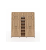 Kronos Dolap 12 Raflı 9 Kapaklı 2 Askılı 220x59x243 Çam-Çam/Çam