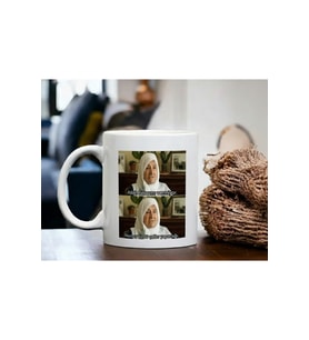 Beddua Teyze Tasarımlı Porselen Kupa Bardak Mug (Beyaz)