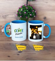 Çevre Mühendisi Kupa Bardak Mavi Fotoğraflı Mühendisler Günü Hediyesi