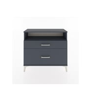 Arges Şifonyer Tek Raflı 2 Çekmeceli 88x30x80 Antrasit-Antrasit