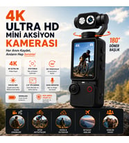 4K Ultra HD Mini Aksiyon Kamerası 180° Döner Başlık 2.0 İnç IPS Vlog Kamerası