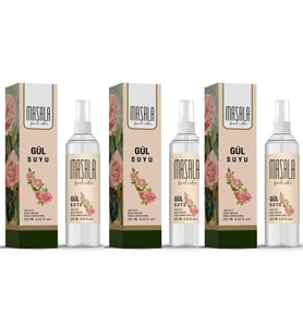 3 Adet Saf Gül Suyu 125 ml%100 Doğal Yağlı Hidrosol - Tonik Rose Floral Water Hydrosol Tonic