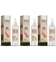 3 Adet Saf Gül Suyu 125 ml%100 Doğal Yağlı Hidrosol - Tonik Rose Floral Water Hydrosol Tonic