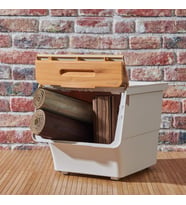 Motek MT07B Freebox 33 Litre  Bambu Desenli Tekerlekli Tekli Organizer