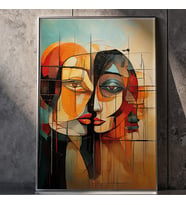 Ezgoola / Modern Kadın Figürlü Poster / Renkli Modern Sanat / Modern Poster / Hediye Duvar Tablo / Poster (Silver)