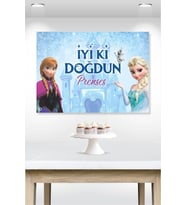 Frozen Karlar Ülkesi Temalı Doğum Günü * Branda Afiş 50x70 cm