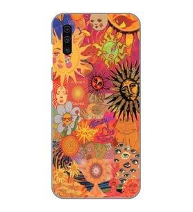 Samsung Galaxy A70 Uyumlu Vintage Kolaj Desenli Şeffaf Telefon Kılıfı