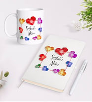 BK Gift Kişiye Özel İsimli Beyaz Defter Kalem Kupa Seti-12