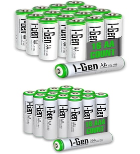 B183 16 ADET AA 2700 MAH ŞARJLI KALEM PİL + 16 ADET AAA 900 MAH ŞARJLI İNCE KALEM PİL 1.2V