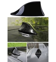 Tüm Araçlara Uyumlu Beyaz Balina Yüzgeç Radyo Alıcı Oto Premium Elektrikli Anten Orj 18cm 7,5cm (Siyah)
