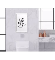 BK Home Banyo Tuvalet Dekoratif Ahşap Beyaz Çerçeveli Tablo-2