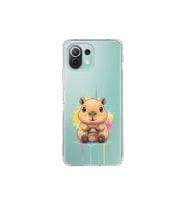 Xiaomi Mi 11 Lite ile Uyumlu Splash Kapibara Tasarımlı Şeffaf Silikon Kılıf