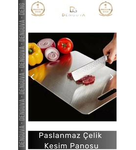 #EtKesmePanosu Paslanmaz Çelik Hijyenik Dayanıklı Şık Mutfak Sebze Kaymaz Modern Meyve Et Kesim Pano