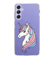 Samsung Galaxy A54 Uyumlu Kamera korumalı Kapak Unicorn Tasarımlı  Şeffaf Kılıf