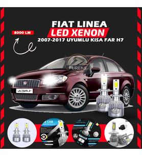 Fiat Linea 2007-2017 Kısa Far Uyumlu Şimşek Etkili Led Xenon Performance Series H7