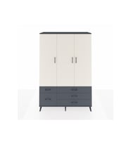 Hyperion Dolap 5 Raflı 5 Çekmeceli Tek Askılı 132x44x195 Antrasit-Aytaşı/Antrasit