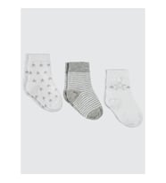 Civil Baby Erkek Bebek 3'lü Çorap Set 6-18 Ay Beyaz