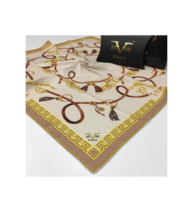 Kemer Püsküllü Desen Black Seri Twill Eşarp Eşarp Askısı ile Birlikte 90x90 cm B