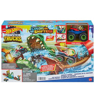 Hot Wheels Monster Trucks Renk Değiştiren Araçlar Timsahdan Kaçış Oyun Seti