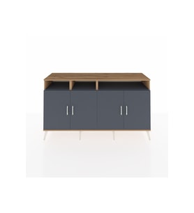 Kronos Konsol 6 Raflı 4 Kapaklı 176x59x99 Çam-Antrasit