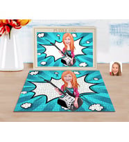 BK Gift Kişiye Özel Kadın Gitarist Karikatürlü 1000 Parça Profesyonel Puzzle-1