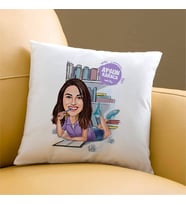 Kişiye Özel Ders Çalışan Kız Karikatürlü Yastık
