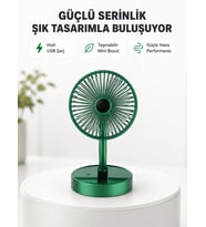 Katlanabilir Mini Fan – 3 Kademeli Soğutma, Şarjlı