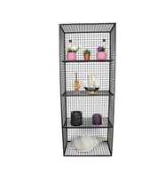 Metal Duvar Rafı 4 Gözlü Kitaplık Grid Kafes Tel Model WD61