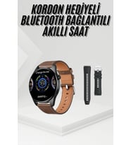 Akıllı Saat Yuvarlak Ekran Sesli Görüşme Özellikli Siyah Akıllı Unisex Kol Saati