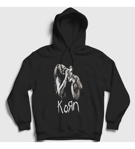 Presmono Unisex Siyah Jonathan Davis Korn Kapüşonlu Sweatshirt 92188tt