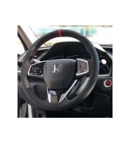 Honda Civic Fc5 Kırmızı Yüzüklü Nubuk Alcantara Deri Direksiyon Kılıfı