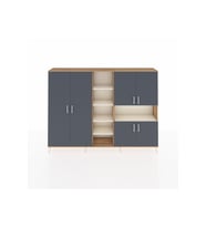Arges Dolap 13 Raflı 6 Kapaklı 220x30x163 Çam-Antrasit/Aytaşı