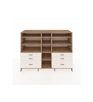 Kronos Dolap 10 Raflı 6 Çekmeceli  220x59x163 Çam-Çam/Aytaşı