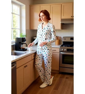 Kadın Çiçekli Biyeli Pijama Takımı Fonksiyonel Dayanıklı Kaliteli Konforlu Estetik Premium