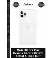 Mate 80 Pro Max Uyumlu Kartlık Detaylı Şeffaf Silikon Kılıf Telefon Kapağı Arka Kapak Cihaz Kılıfı
