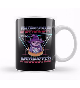 Dungeon Meowster Cute & Funny Gaming Kupa Bardak Porselen