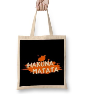 Hakuna Matata 03 Bez Çanta Uzun Saplı