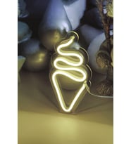 Renkli Neon Led Işıklı Dondurma Şeklinde Çocuk Odası Tablosu (Krem)