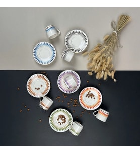 Porser Palm Mix 12 Parça Kahve Fincan Takımı