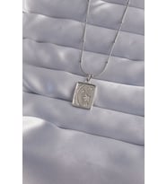 316L Çelik Zincir Gümüş Renk Zirkon Taşlı Ay Yıldız Figürlü Tarot Kolye