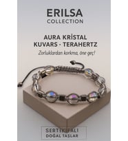 Sertifikalı Terahertz Aura Kristal Kuvars Taşı Bileklik – Zorluklardan Korkma, Güçlen ve Öne Geç (Çok Renkli)