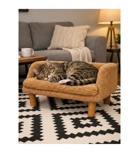 Kedi evi, kedi koltuğu, kedi yatağı, kedi oyun ve dinlenme yeri , kahverengi renk