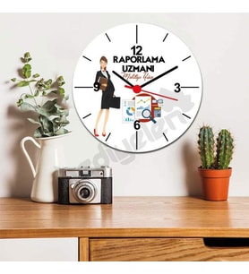 Raporlama Uzmanı Kadın Figür Duvar Saati