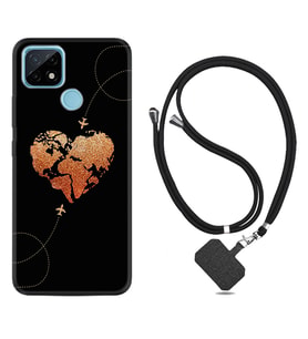 Realme C11 C21 C21Y C25Y C11 2021 Kılıf Boyun Askılı Silikon Plane Heart 1721