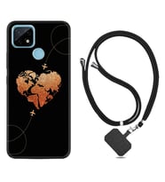Realme C11 C21 C21Y C25Y C11 2021 Kılıf Boyun Askılı Silikon Plane Heart 1721