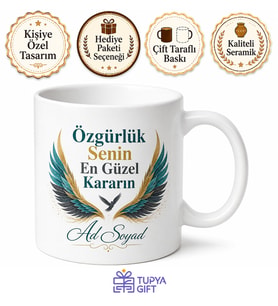 İstifa Eden Arkadaşa Yeni Hayatında Başarılar Özgürlük Kupası Hediye Bardak