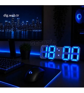 DLG Akıllı 3D LED Dijital Masa Saati Tarih, Sıcaklık, Alarm Ayarlanabilir Parlaklık