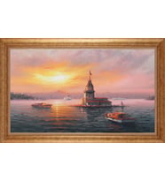 EV İŞYERİ OFİS İÇİN ALTIN ÇERÇEVELİ PASPARTULU TABLO VB319