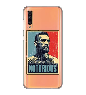 Samsung Galaxy A70 Uyumlu Conor Mcgregor Notorious Desenli Şeffaf Telefon Kılıfı